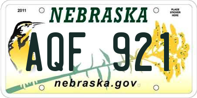 NE license plate AQF921