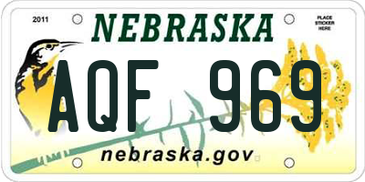 NE license plate AQF969