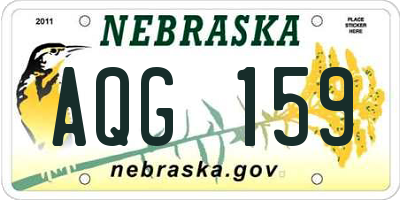 NE license plate AQG159