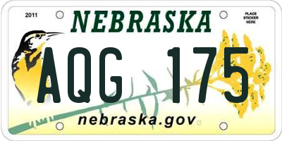 NE license plate AQG175