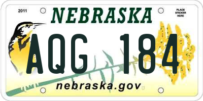 NE license plate AQG184