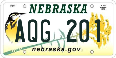 NE license plate AQG201