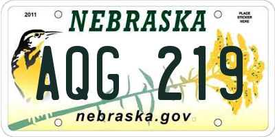 NE license plate AQG219