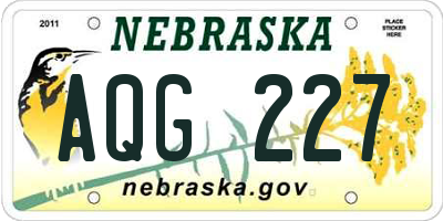 NE license plate AQG227