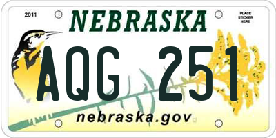 NE license plate AQG251