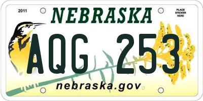 NE license plate AQG253