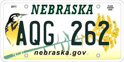 NE license plate AQG262