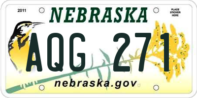 NE license plate AQG271