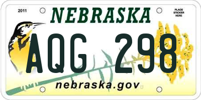 NE license plate AQG298