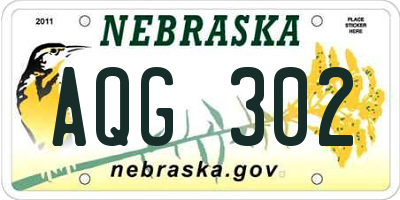 NE license plate AQG302