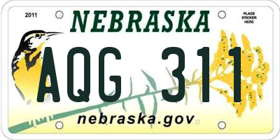 NE license plate AQG311