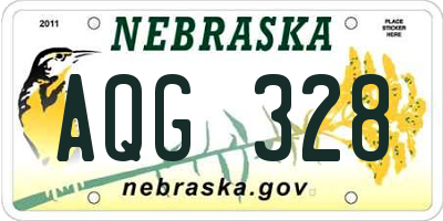 NE license plate AQG328