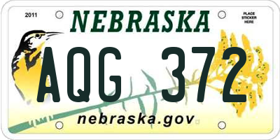 NE license plate AQG372