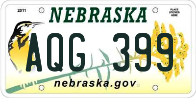 NE license plate AQG399