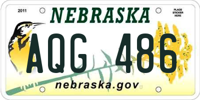 NE license plate AQG486
