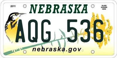 NE license plate AQG536