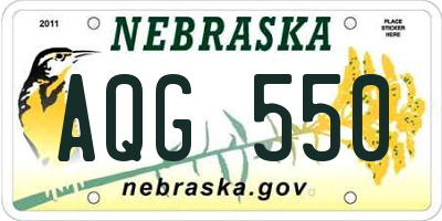 NE license plate AQG550