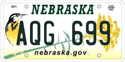 NE license plate AQG699