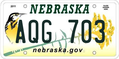 NE license plate AQG703