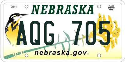 NE license plate AQG705