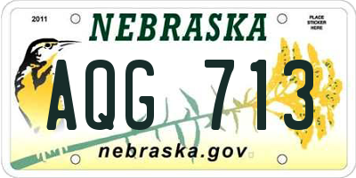 NE license plate AQG713