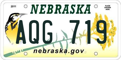 NE license plate AQG719
