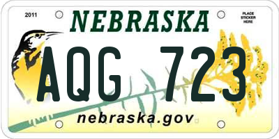 NE license plate AQG723