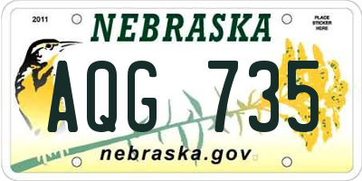 NE license plate AQG735
