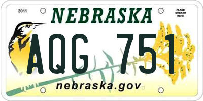 NE license plate AQG751