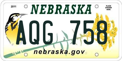 NE license plate AQG758