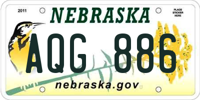 NE license plate AQG886