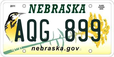NE license plate AQG899