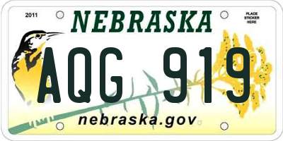 NE license plate AQG919