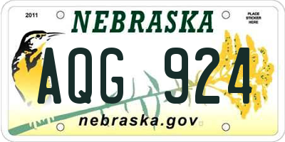 NE license plate AQG924
