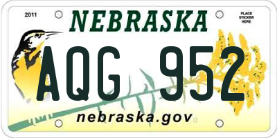 NE license plate AQG952
