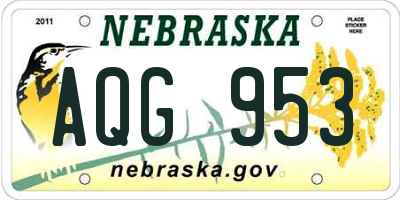 NE license plate AQG953