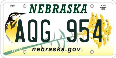 NE license plate AQG954