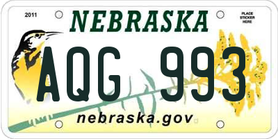 NE license plate AQG993