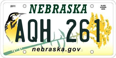 NE license plate AQH261