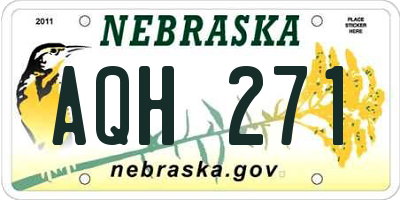 NE license plate AQH271