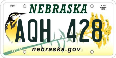 NE license plate AQH428