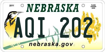 NE license plate AQI202
