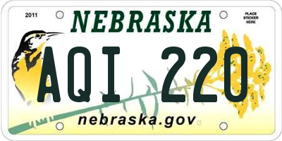 NE license plate AQI220