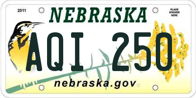 NE license plate AQI250