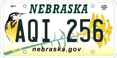 NE license plate AQI256