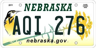 NE license plate AQI276