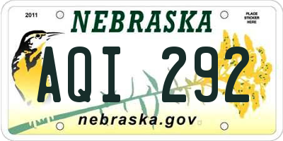 NE license plate AQI292
