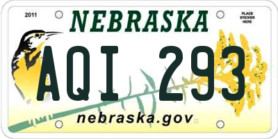 NE license plate AQI293