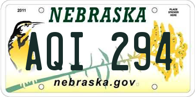 NE license plate AQI294