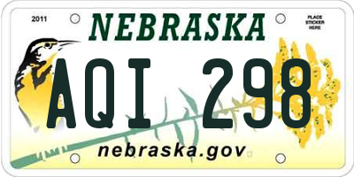 NE license plate AQI298